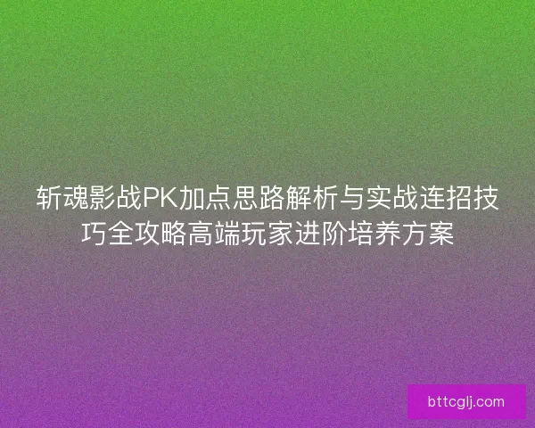 斩魂影战PK加点思路解析与实战连招技巧全攻略高端玩家进阶培养方案 斩魂影战PK加点思路解析与实战连招技巧全攻略高端玩家进阶培养方案