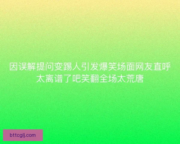 因误解提问变踢人引发爆笑场面网友直呼太离谱了吧笑翻全场太荒唐